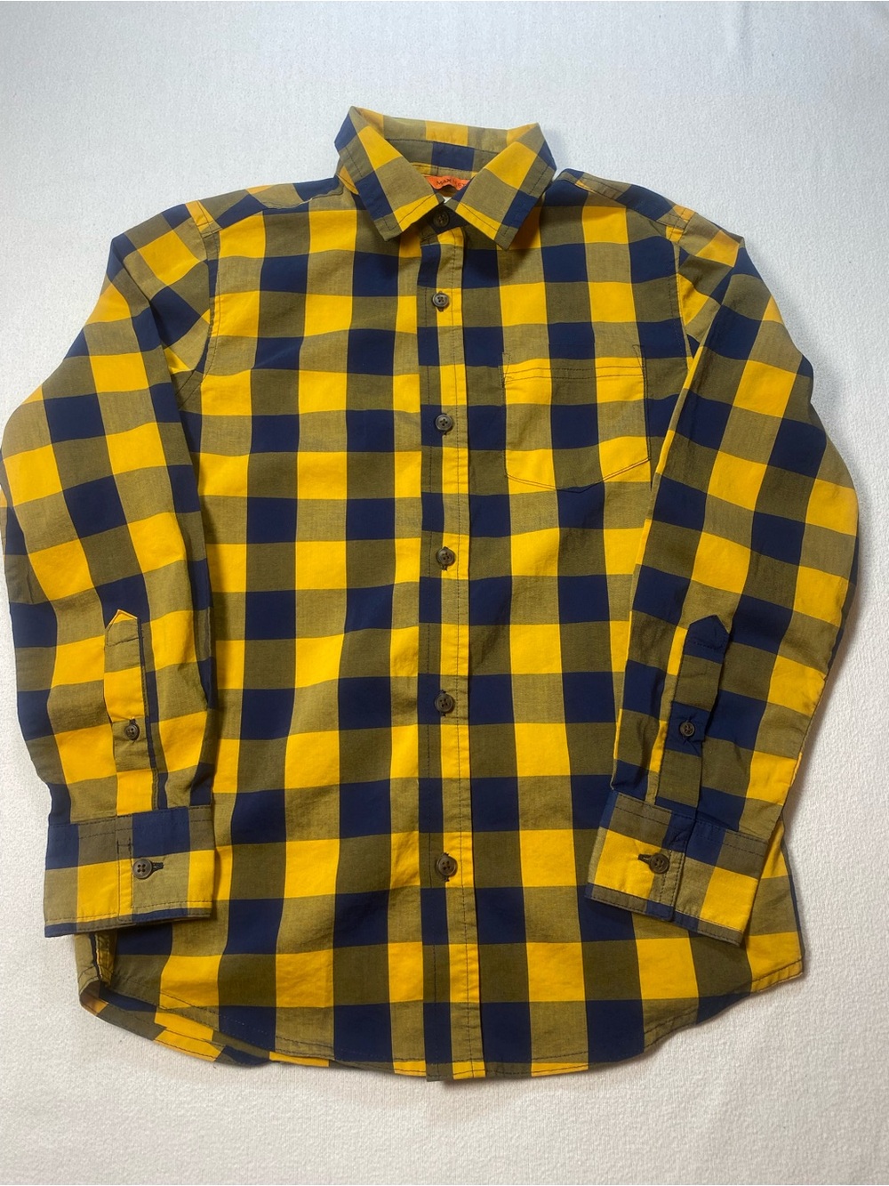 urban pipeline MaxFlex Yellow and Navy Button-Down Shirt size Medium